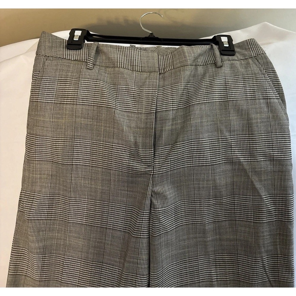 Women's Worthington Size 10 Gray Plaid High Rise Trousers - Picture 9 of 15
